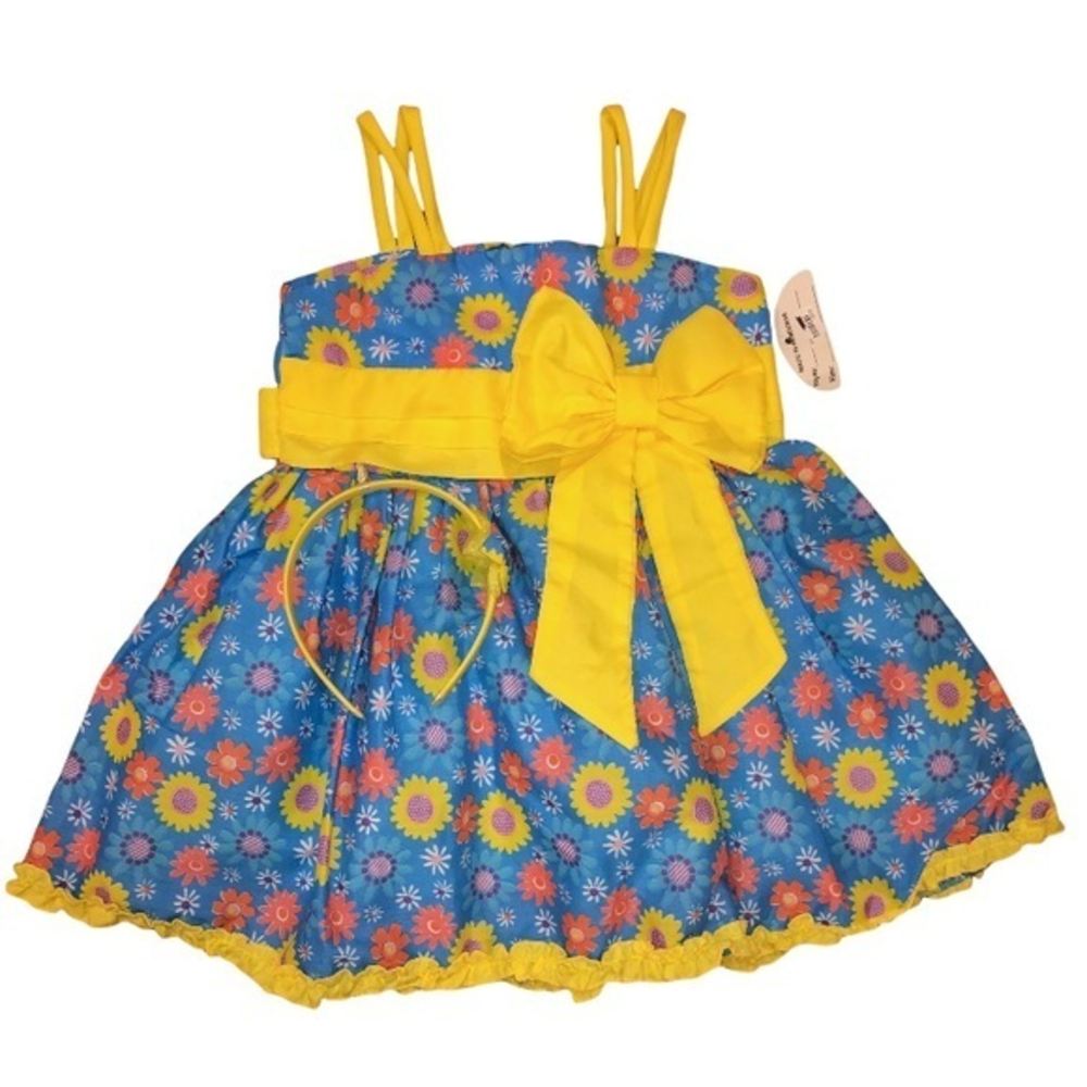 5 for $25 ❄️ Girls 2T/3T Floral Summer Sun Dress and Matching Headband NEW